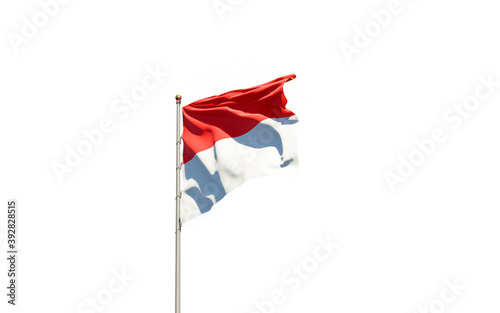 Indonesia national flag on white background isolated.
