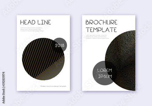 Trendy cover design template set. Gold abstract li