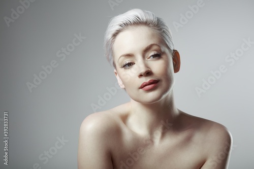 Konstfotografi Portrait of attractive young woman with bare upper body.