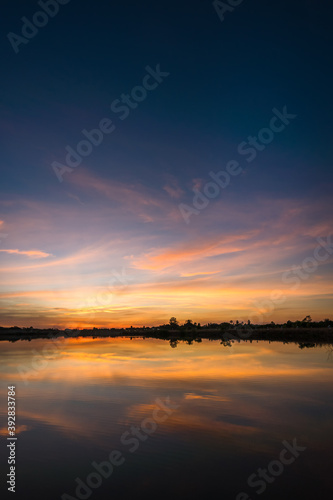 Sunset at the lake landscape © songdech17