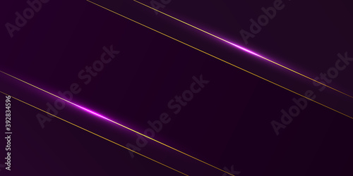 Abstract luxury light with line gold purple background