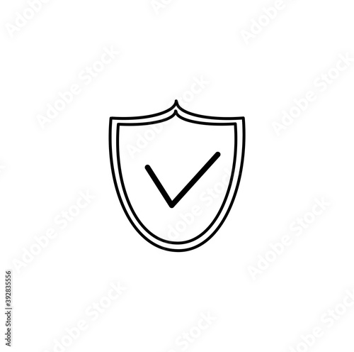 Free Download A shield with a check mark in the middle. The concept of the protection icon. Logo design template. - GFXLoad