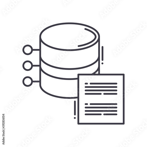 Central tendency icon, linear isolated illustration, thin line vector, web design sign, outline concept symbol with editable stroke on white background.
