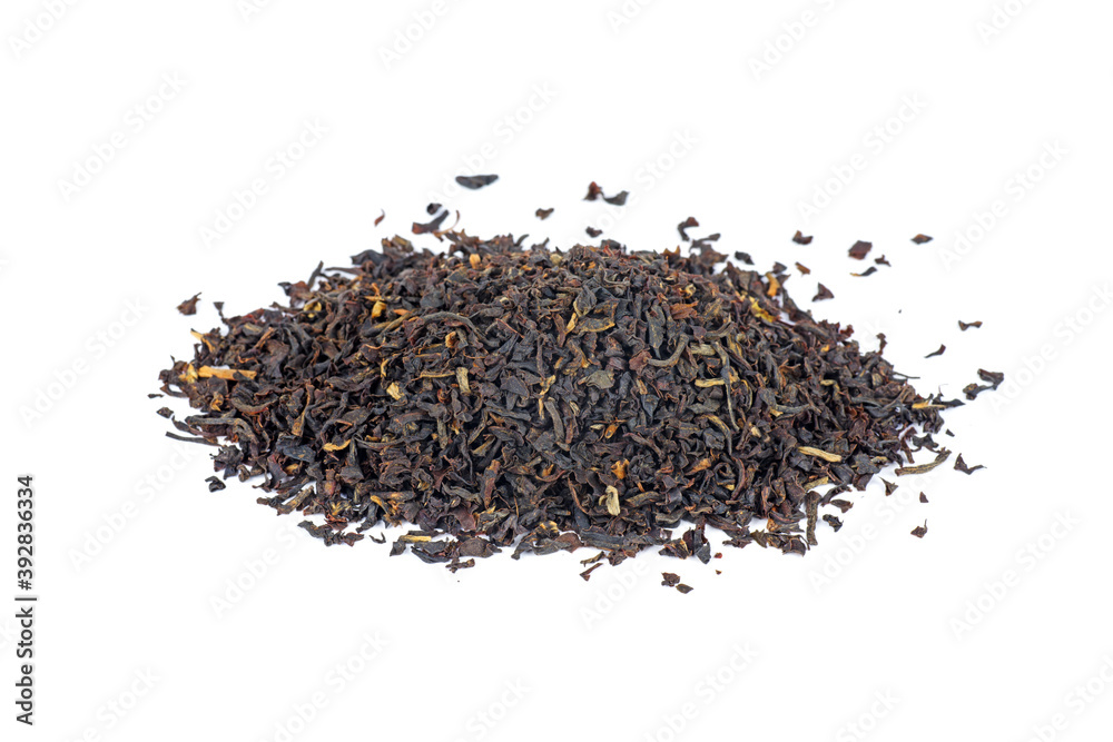 Pile of black tea isolated on a white background Pile of black tea isolated on a white background
