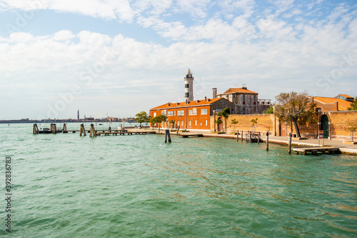 View on the lighthouse of Murano, Venice - Italy