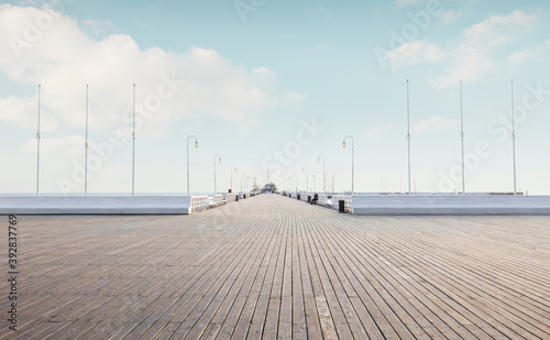 Wooden pier in Sopot city, Poland