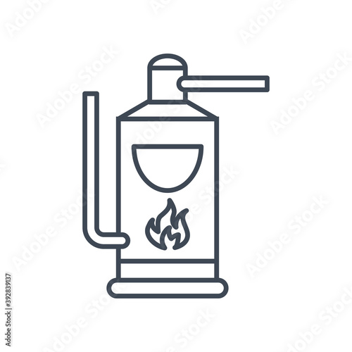 Thin line icon industry, heating boiler