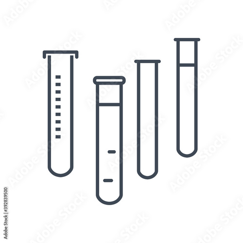 Thin line icon chemical laboratory equipment, test tube