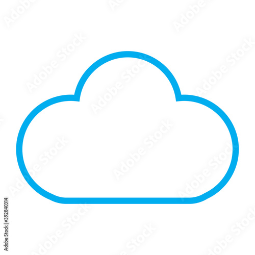 Outline cloud icon isolated on white background. Contour cloud vector. Cartoon contour icon for background template, wallpaper and sky design. Cloud thin line vector