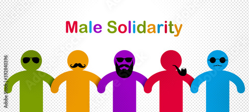 Man day international holiday, gentleman club, male solidarity concept vector illustration icon or greeting card.