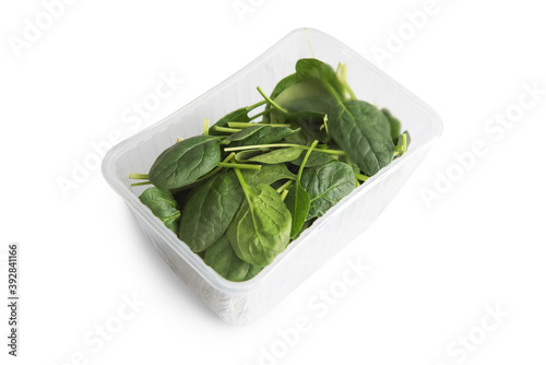 Basil in plastic bag isolat...