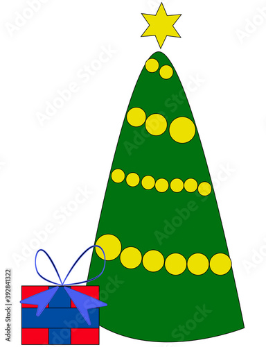 christmas tree over blue background vector illustration