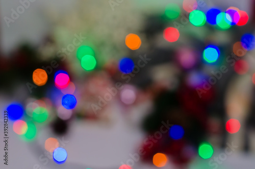 Blurred Christmas lights, background and texture, bokeh