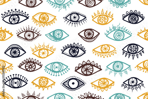 Different female eyes magic repeatable pattern. 