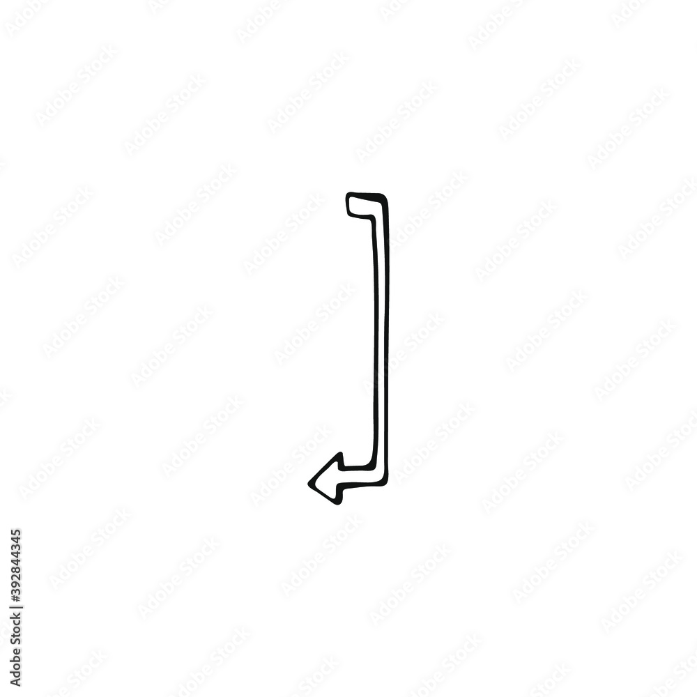 Single arrow element in doodle business set. Hand drawn vector illustration. Single arrow element in doodle business set. Hand drawn vector illustration.