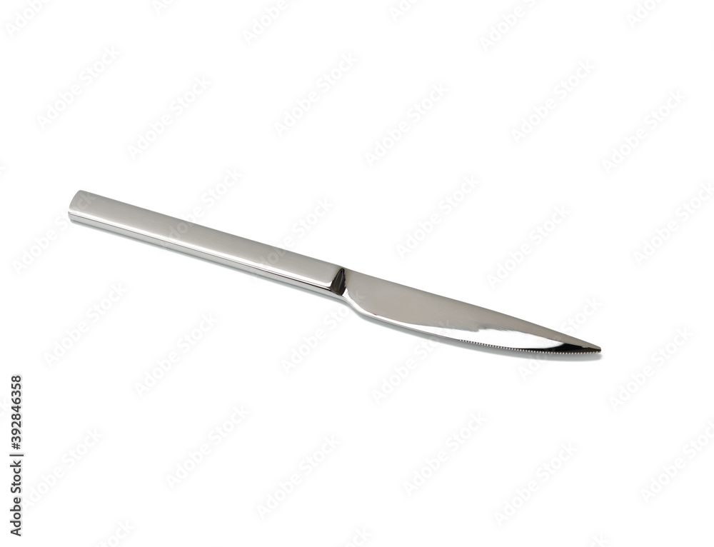 sharp stainless steel knife for dinner and breakfast isolated on white background sharp stainless steel knife for dinner and breakfast isolated on white background