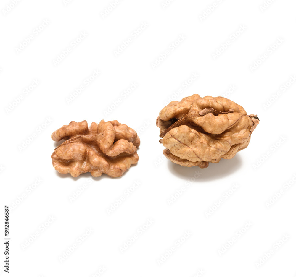 peeled walnut isolated on white background peeled walnut isolated on white background