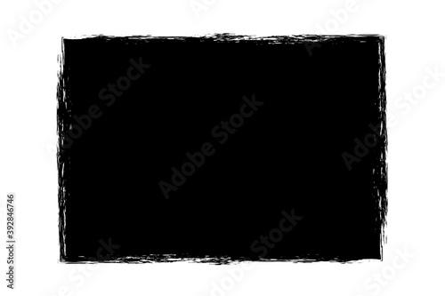 Black Grunge Brush Frame Isolated On White Background. Vector