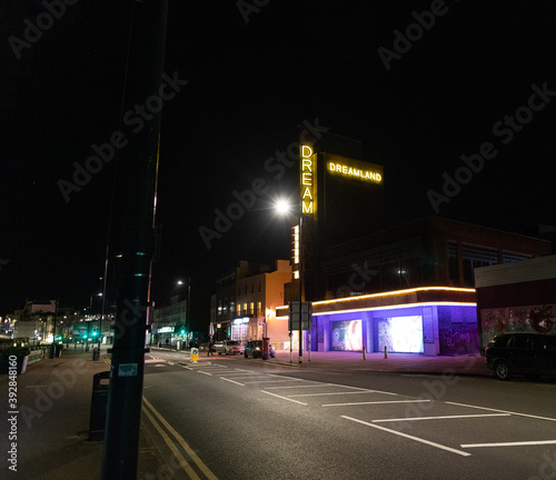 A night ride through Margate in Kent.  photo