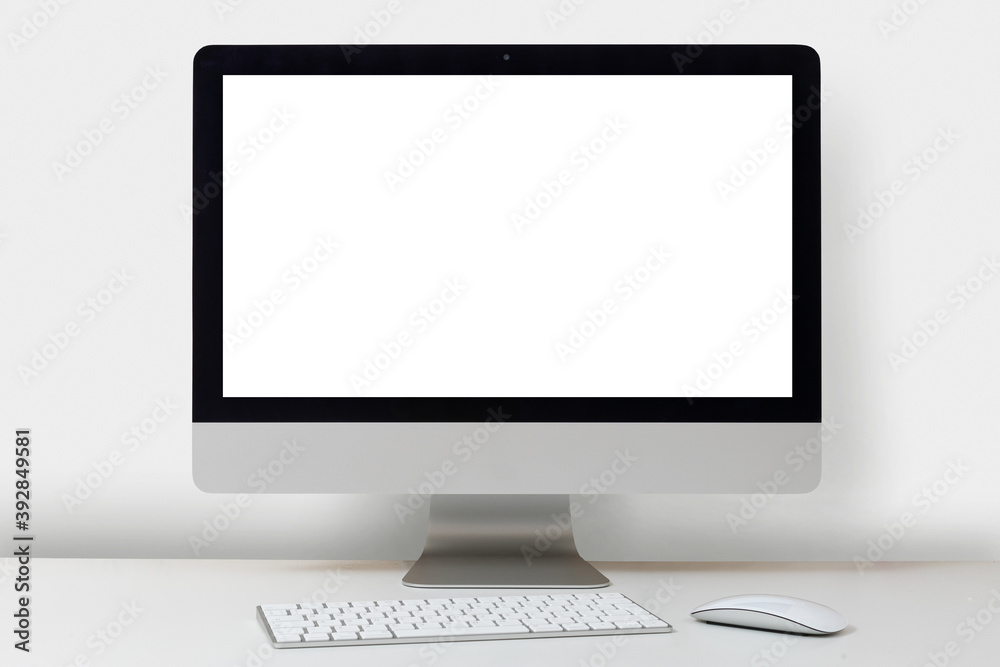 Desktop computer on a white Desktop computer on a white