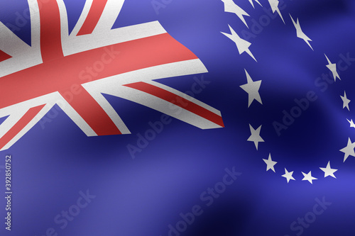 Cook Islands flag waving