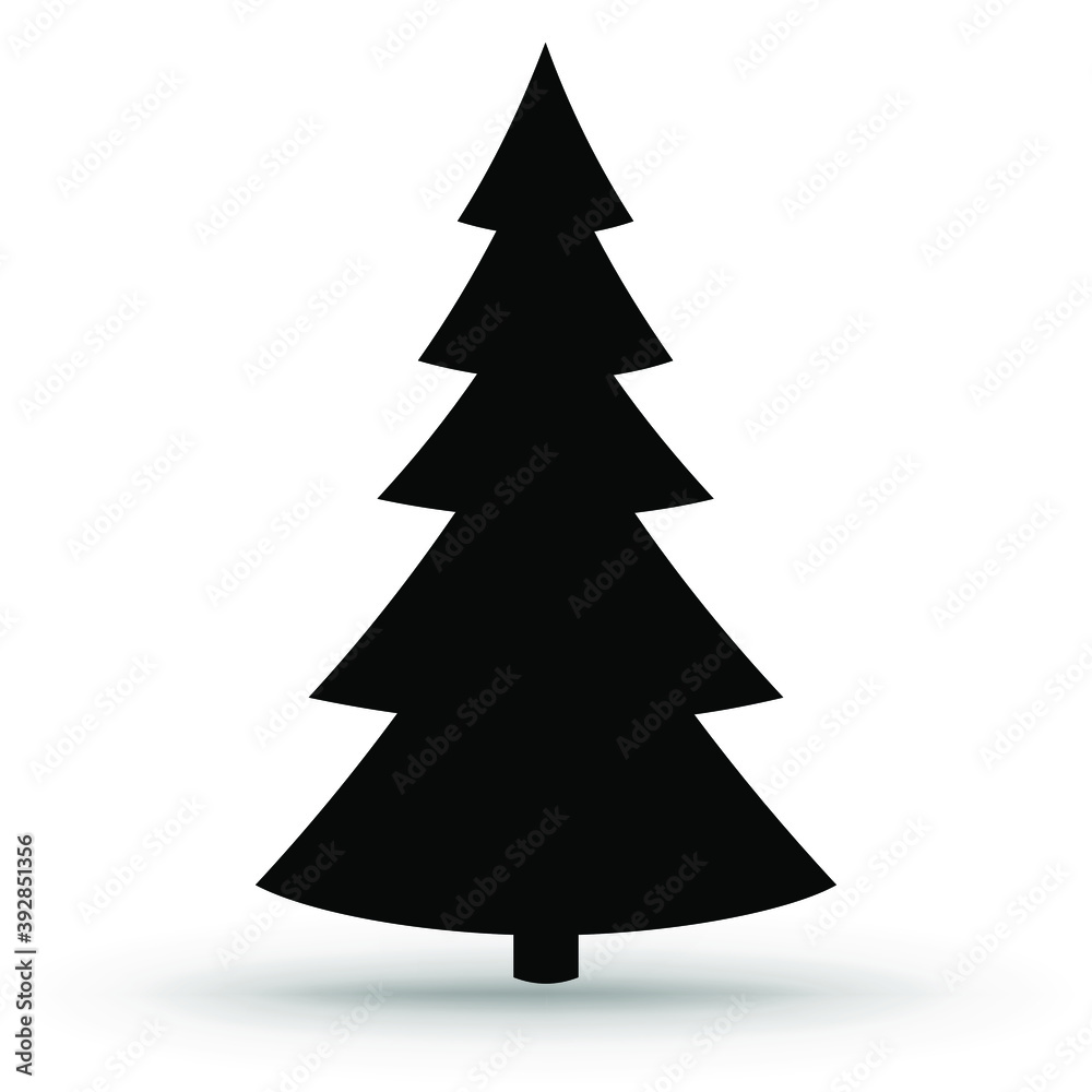 Christmas tree. Hand-drawn Christmas tree icon isolated on a white background. Illustration Christmas tree. Hand-drawn Christmas tree icon isolated on a white background. Illustration