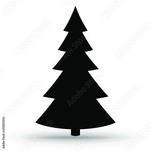 Christmas tree. Hand-drawn Christmas tree icon isolated on a white background. Illustration