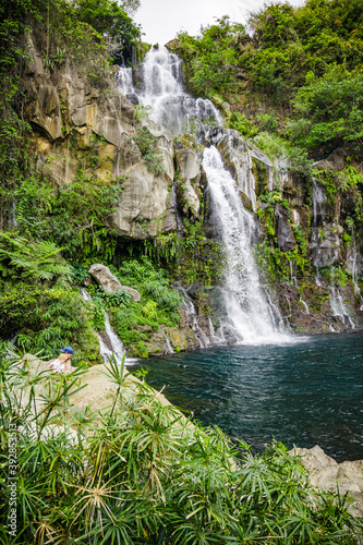 Waterfall of Bassin des Aigrettes in Saint-Gilles on Reunion Island