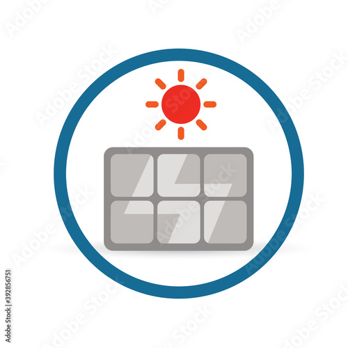 Solar panel. Renewable energy efficient technology. Vector icon.