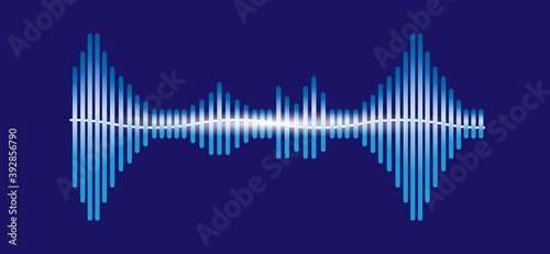 Frequency audio waveform rhythm isolated on dark background