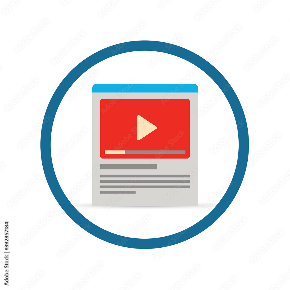 Video tutorial about Energy Efficiency equipment installation. Vector icon. Video tutorial about Energy Efficiency equipment installation. Vector icon.