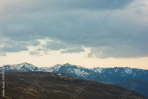 clouds over the snowy mountains