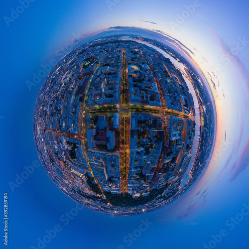 evening Saint-Petersburg from the height of the sphere