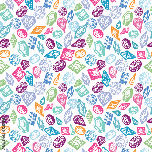 Colorful repeatable background with sketchy diamonds.