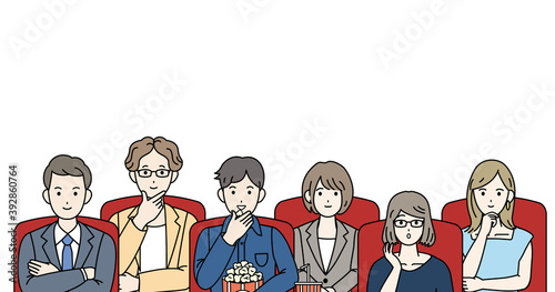 映画館　映画を観る人々