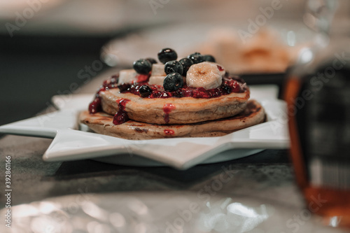 Картината върху платно Plating up christmassy pancakes