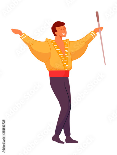 Circus animal trainer performer isolated on white background