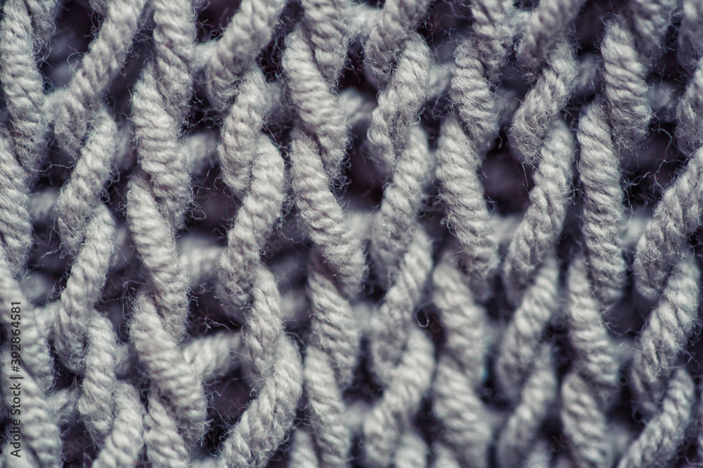 Texture of hand-knitted wool close-up Texture of hand-knitted wool close-up