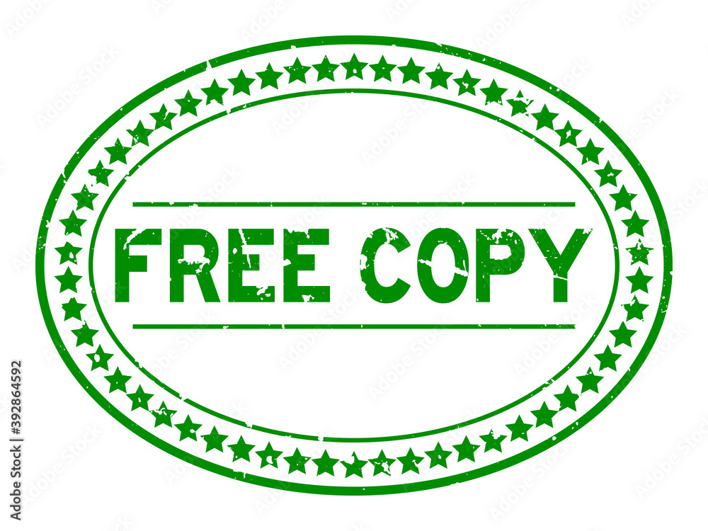 Grunge green free copy word oval rubber seal stamp on white background Grunge green free copy word oval rubber seal stamp on white background