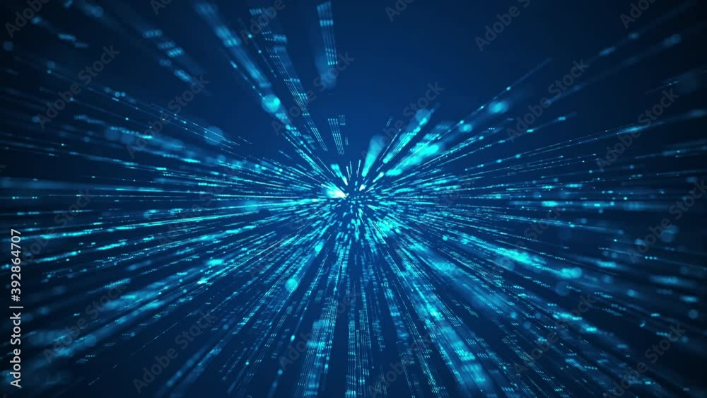 Speed of digital lights background. flying digital technologic over dark backgroundl. Futuristic technology abstract background with lines for network, big data, data center, server, internet, speed.