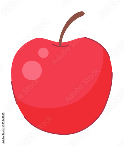 Ripe red apple whole fruit isolated on white background