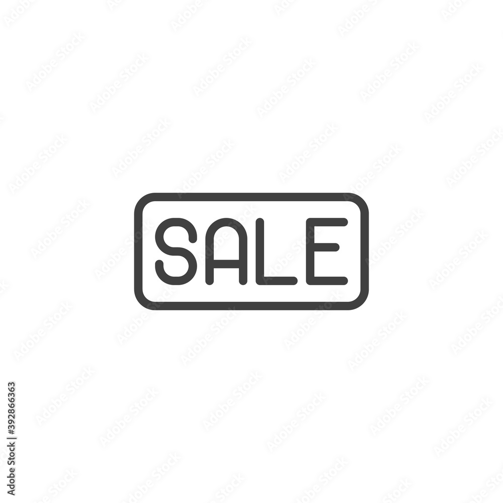 Sale sign line icon. linear style sign for mobile concept and web design. Sale shop tag outline vector icon. Symbol, logo illustration. Vector graphics Sale sign line icon. linear style sign for mobile concept and web design. Sale shop tag outline vector icon. Symbol, logo illustration. Vector graphics