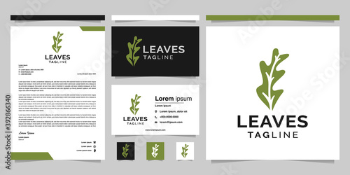 business, company or corporate brand identity. Modern and creative leaf logo design on halloween celebration
