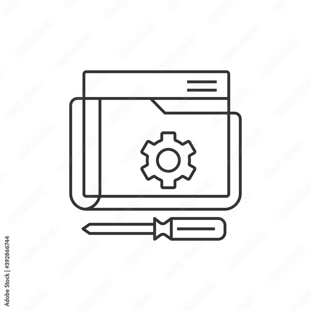 Project file icon isolated on white background. Settings symbol modern, simple, vector, icon for website design, mobile app, ui. Vector Illustration Project file icon isolated on white background. Settings symbol modern, simple, vector, icon for website design, mobile app, ui. Vector Illustration