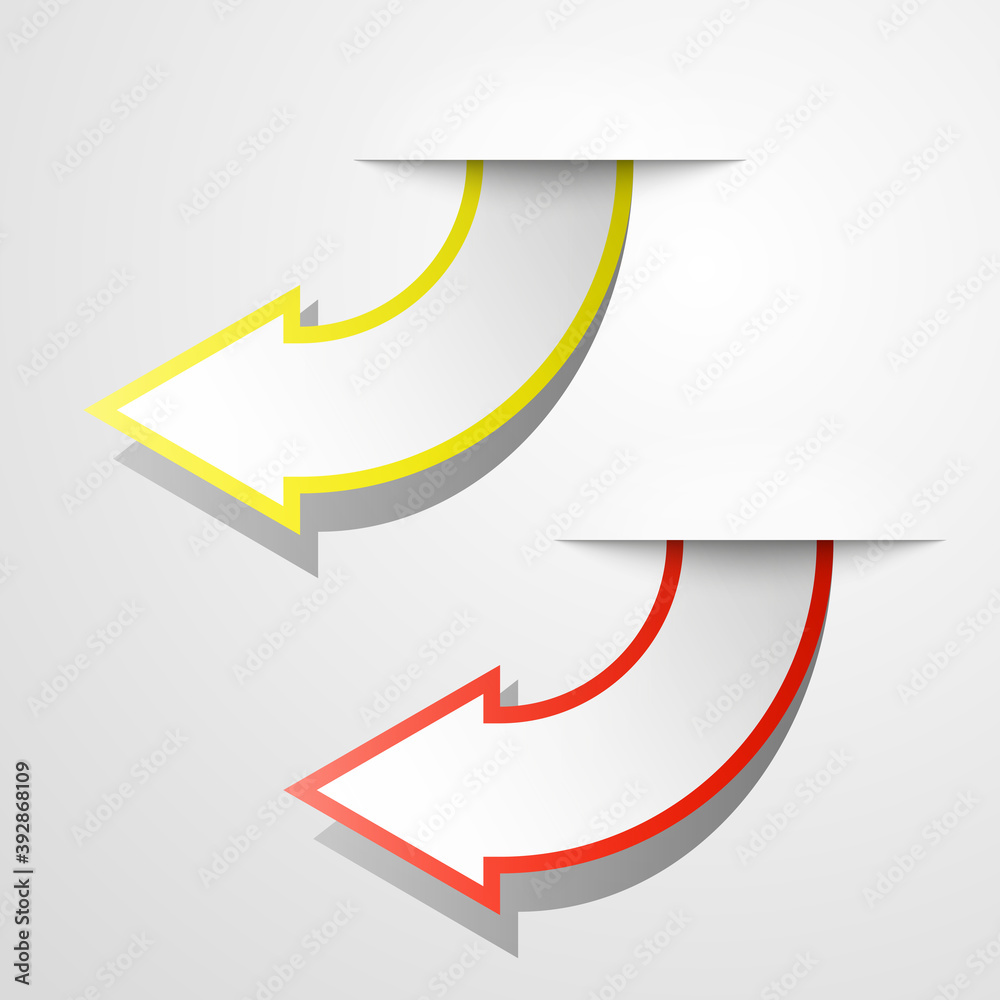 Round arrow banners set. Direct circle shape. 3d Abstract arrow background. Business infographic presentation diagram. Section compare service trend. Paper arrows index. Exact pointer banner Round arrow banners set. Direct circle shape. 3d Abstract arrow background. Business infographic presentation diagram. Section compare service trend. Paper arrows index. Exact pointer banner