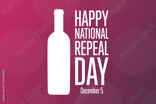 National Repeal Day. December 5. Holiday concept. Template for background, banner, card, poster with text inscription. Vector EPS10 illustration.