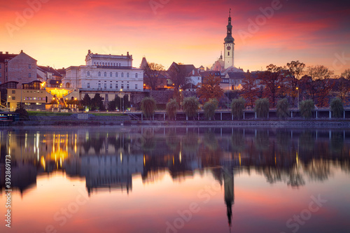 Tabor  Czech Republic. Cityscape image of Tabor  Czech Republic at beautiful autumn sunset.