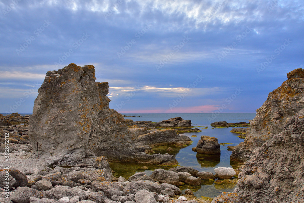 Raukgebiet Digerhuvud auf Gotland in Schweden	