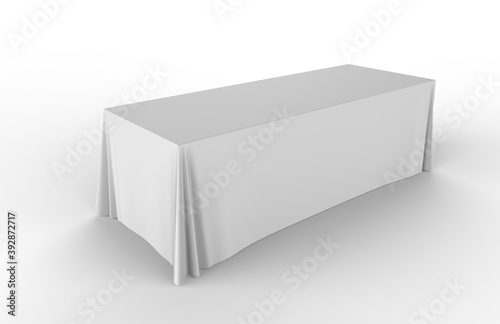 Trade show exhibition advertising runner table adjustable cloth  Banner or Table cover. 3d render illustration.