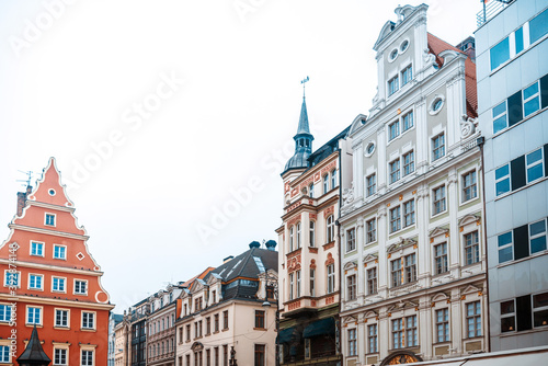 Antique building view in Old Town Wroclaw, Poland